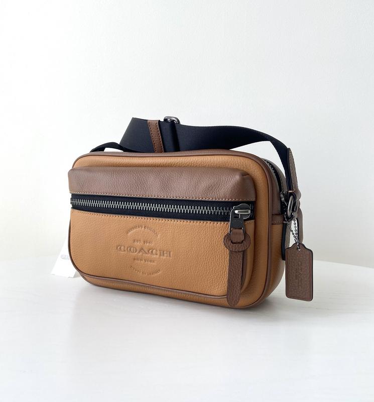 Coach чоловіча шкіряна брендова сумочка crossbody шкіра сумка коуч коач ...