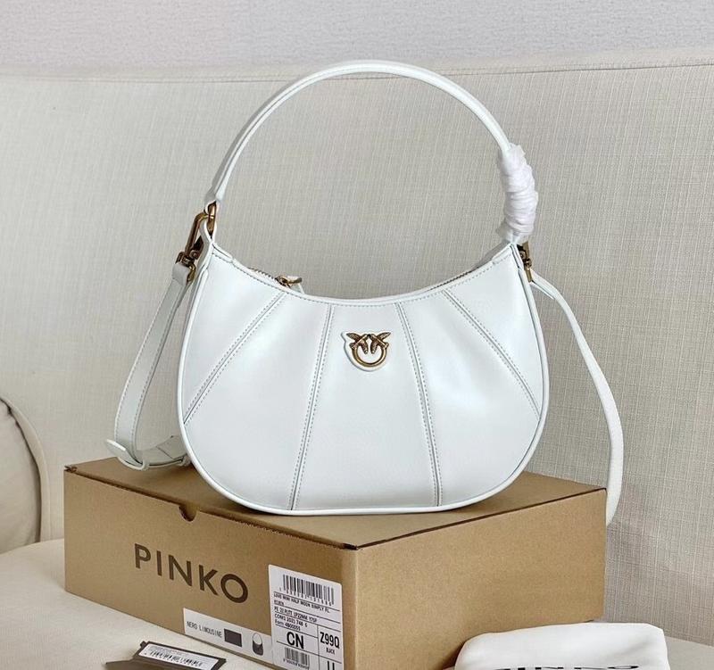 Bolso Pinko Mini Love Bag Half Moon Negro Y Dorado, Cuero Y Cadena  Ajustable