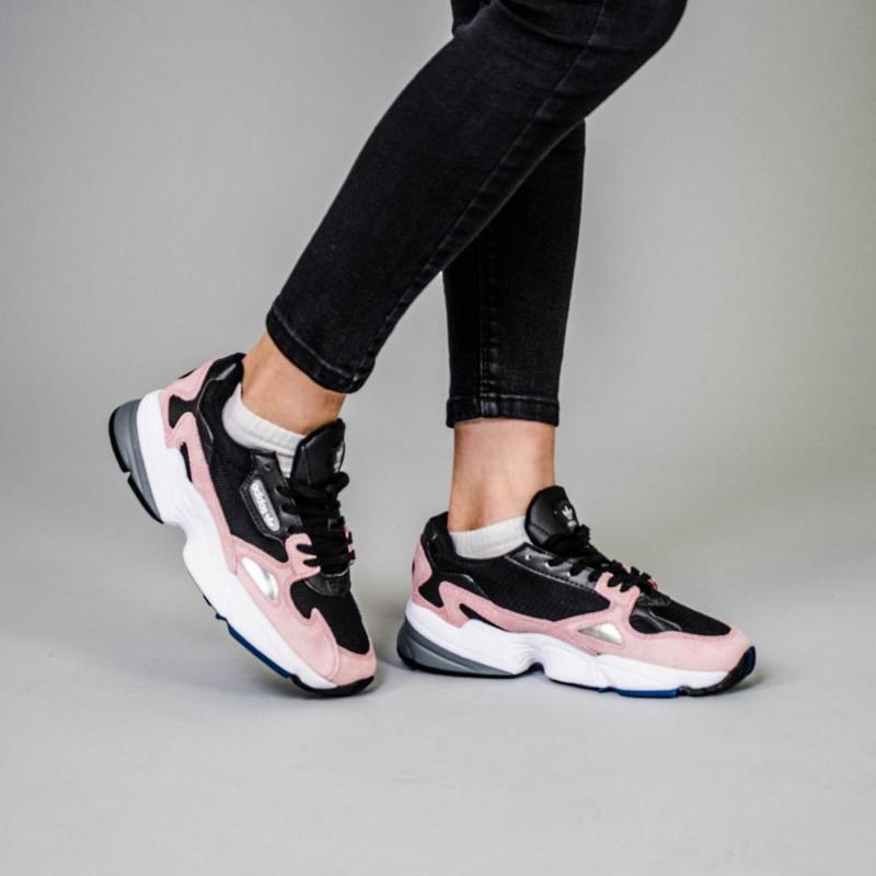 Adidas falcon black pink best sale