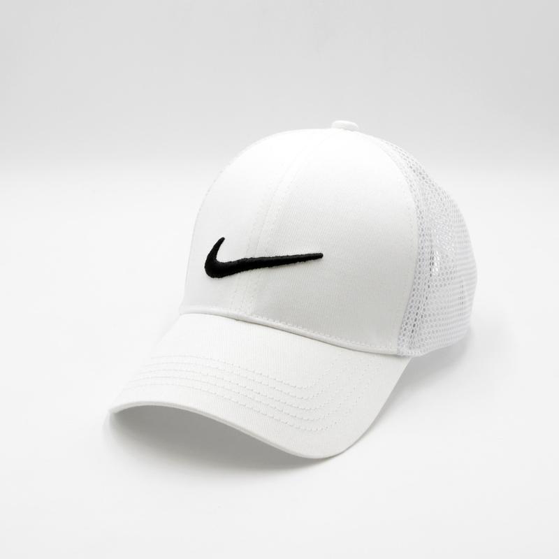Бейсболка с черным логотипом nike белая с сеткой на лето, мужская ...