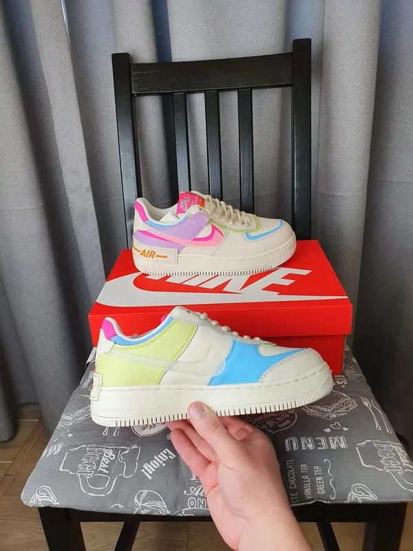 Nike air force 1 shadow double swoosh разноцветные кроссы женские ...