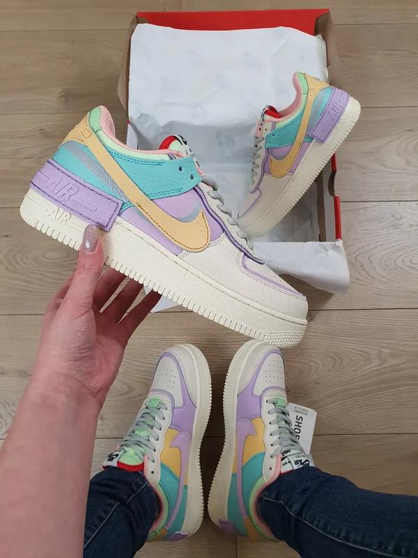 Nike air force 1 shadow pale ivory разноцветные кроссы женские ...