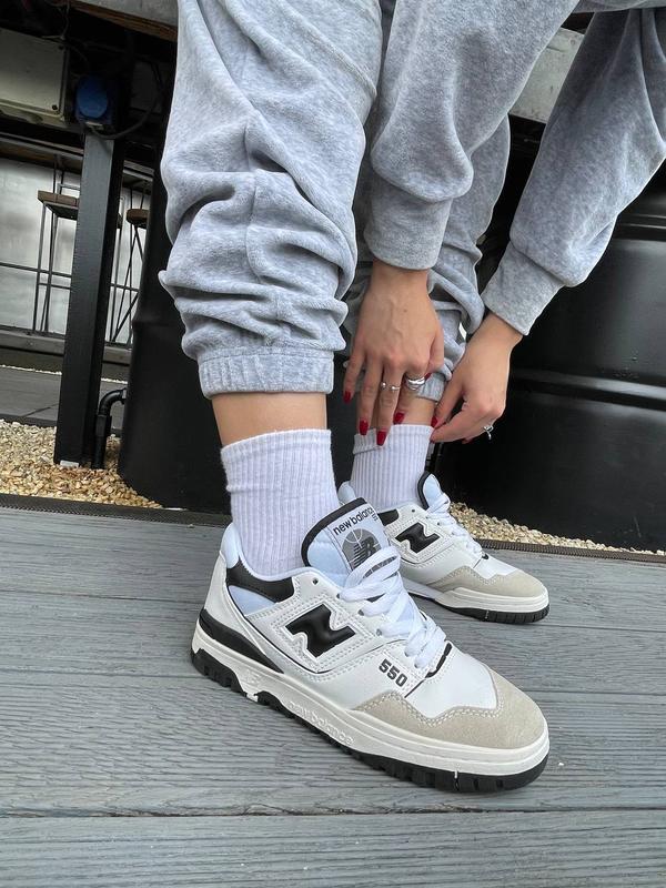 Кросівки жіночі new balance 550 white black/кроссовки женские нью ...