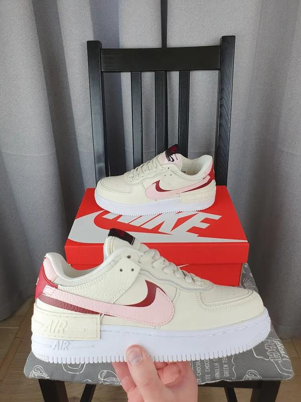 Бежевые nike air force 1 shadow phantom кроссы женские. кроссовки найк ...