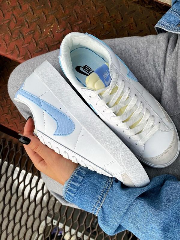 Жіночі кросівки nike blazer low white/blue/ женские кроссовки найк ...