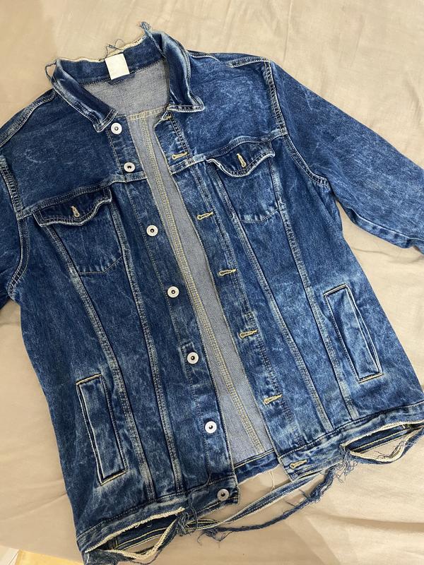 H&m oversized джинсовка рваная over size оверсайз овер сайз джинсовая ...