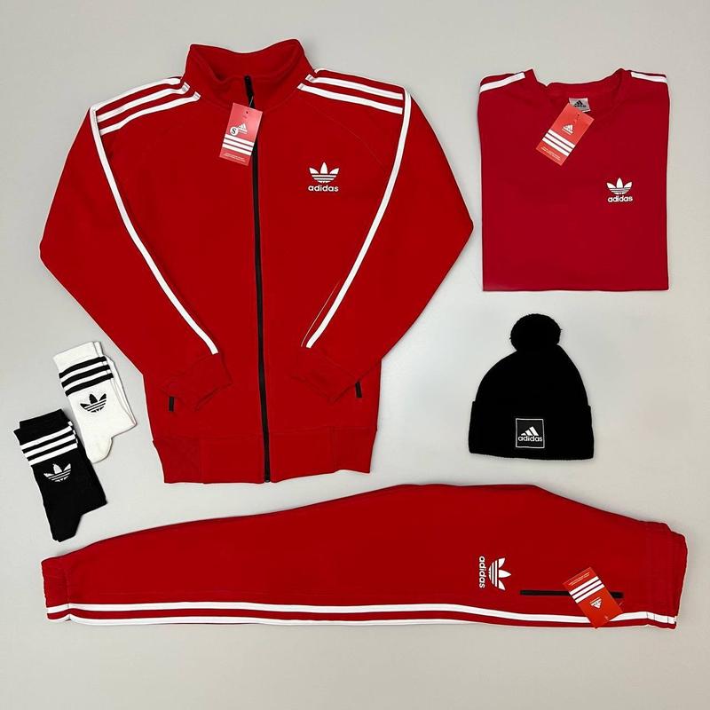 Мужской спортивный костюм adidas, комплект на зиму, костюм на флисе ...