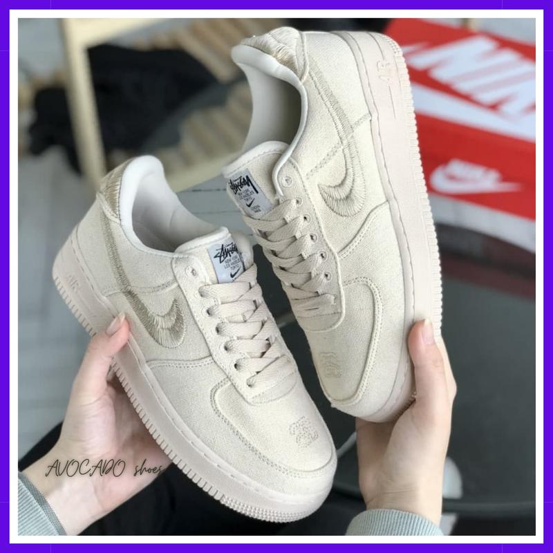Кроссовки женские nike air force stussy beige / найк аир форс 1 стусси ...