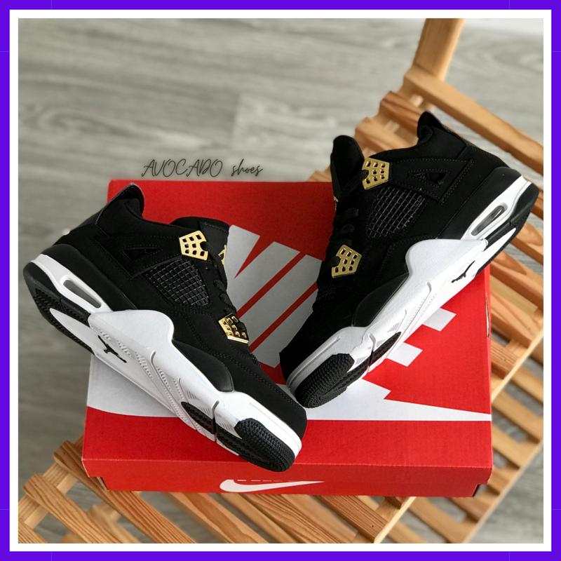 Кроссовки женские и мужские nike air jordan 4 black / найк аир джордан ...