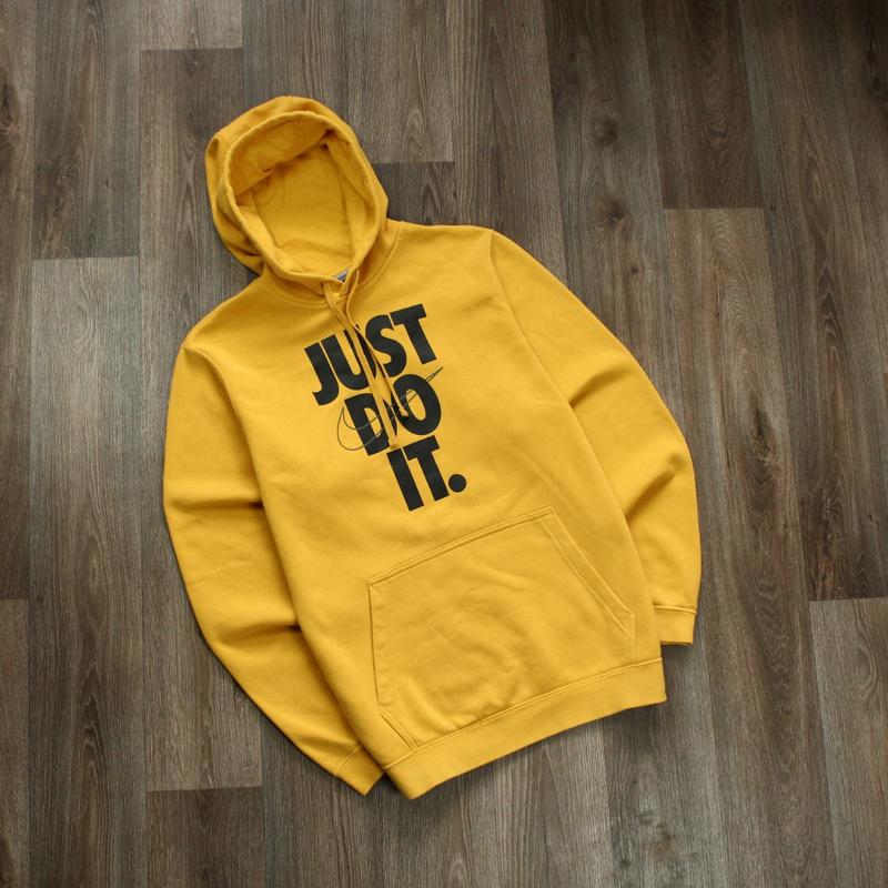 Nike 💥 just do it мужское худи найк желтое черное толстовка балахон ...