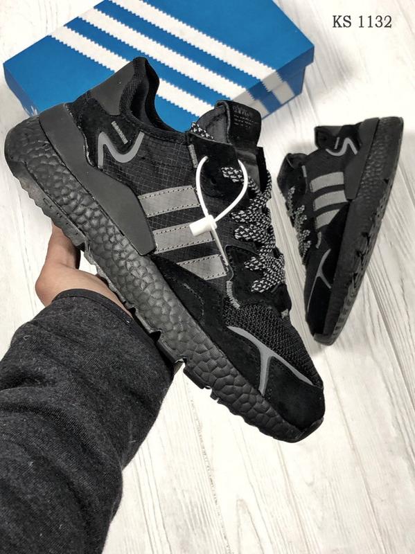 Мужские кроссовки adidas nite jogger (адидас найт джогер) черные — цена ...