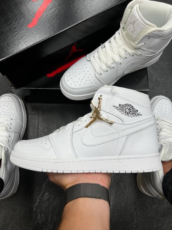 Кросівки найк айр джордан чоловічі білі, nike air jordan white high ...