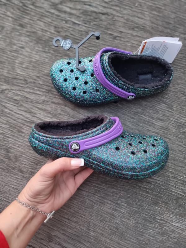 Сабо утеплені хутром crocs classic glitter lined j537 j638 — цена 1353 грн в каталоге Сабо