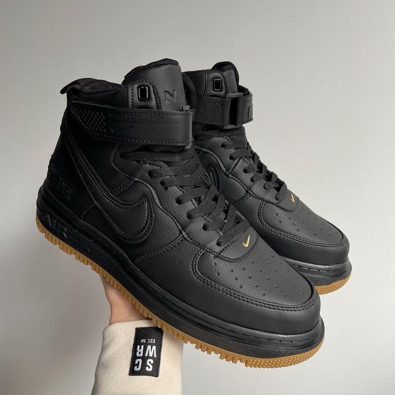 Мужские высокие кожаные кроссовки nike air force 1 gore-tex black\brown ...