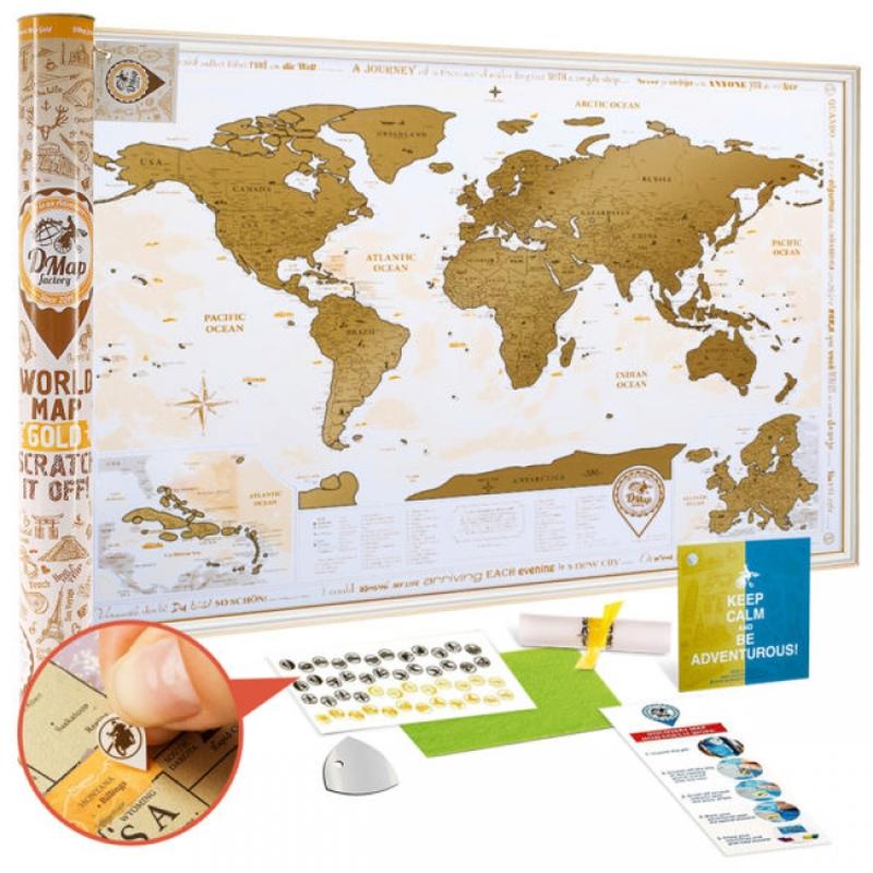 Скретч карта discovery map world gold англійською мовою — цена 672 грн ...
