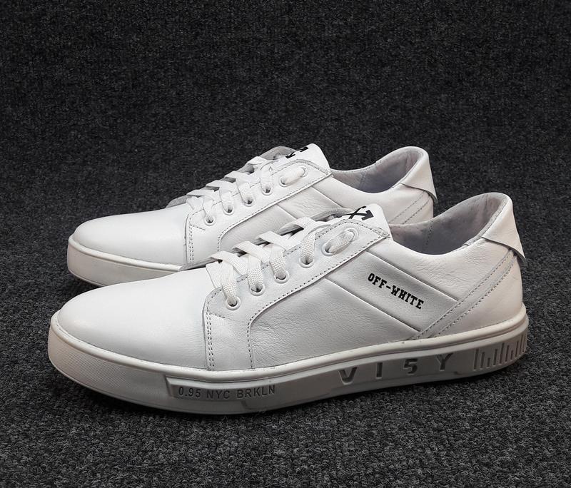 Кеды кожанные мужские в стиле off white белые (р.40,43) — цена 1449 грн ...