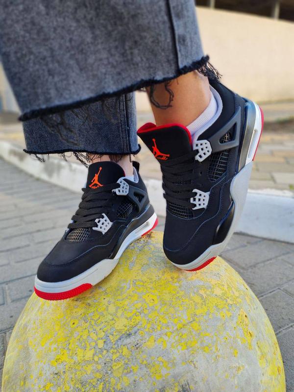Nike air jordan 4 black red grey — цена 2150 грн в каталоге Кроссовки