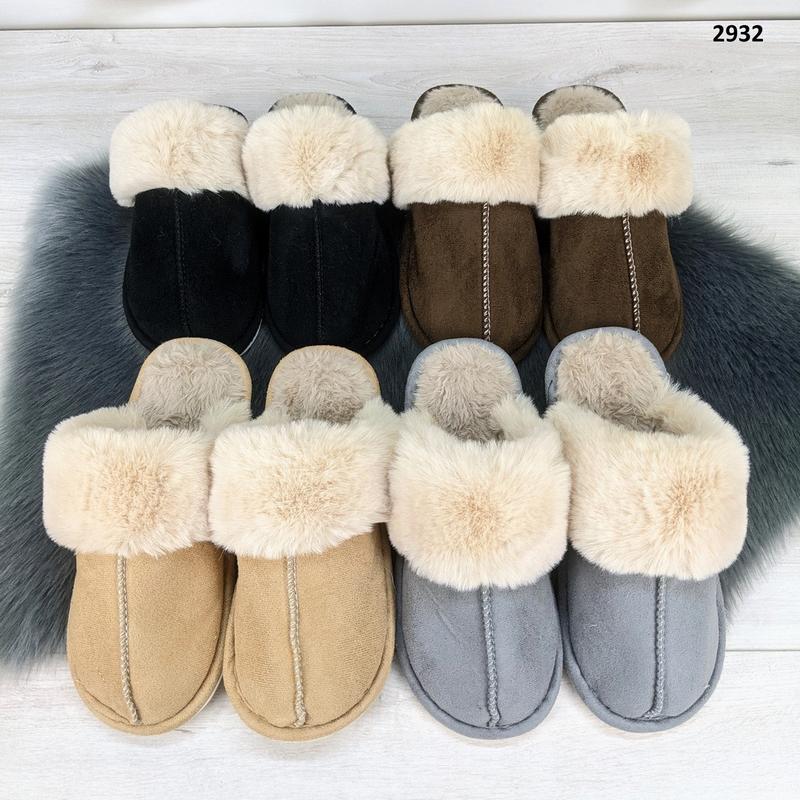 Тапочки женские домашние замшевые с меховой опушкой — цена 320 грн в ...