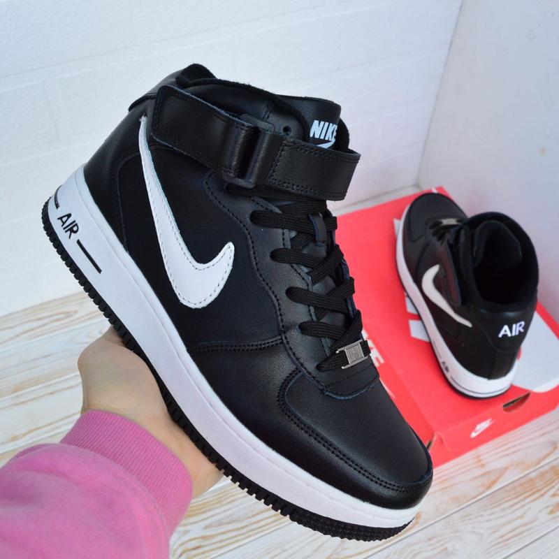 Мужские высокие кожаные кроссовки на флисе nike air force #найк — цена ...