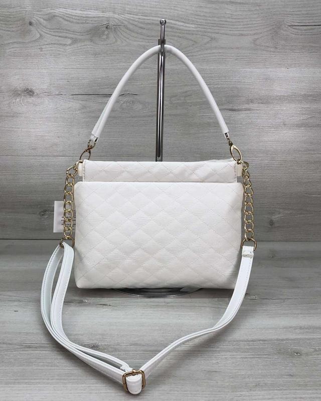 Белая женская сумка клатч через плечо маленькая кросс боди мини сумочка ...