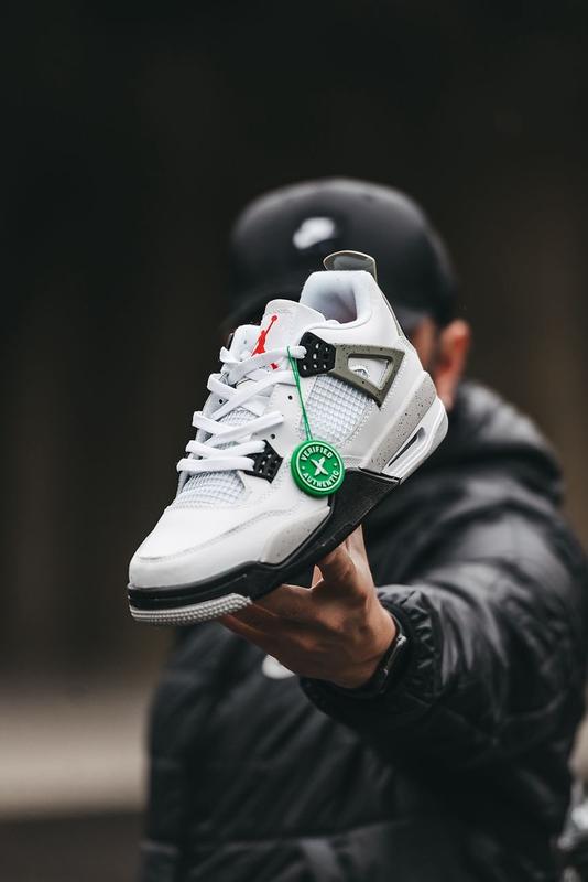 Мужские высокие кожаные кроссовки nike air jordan 4 oreo white#найк ...