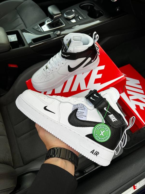 Nike air force mid utility all white black x, кроссовки найк мужские ...