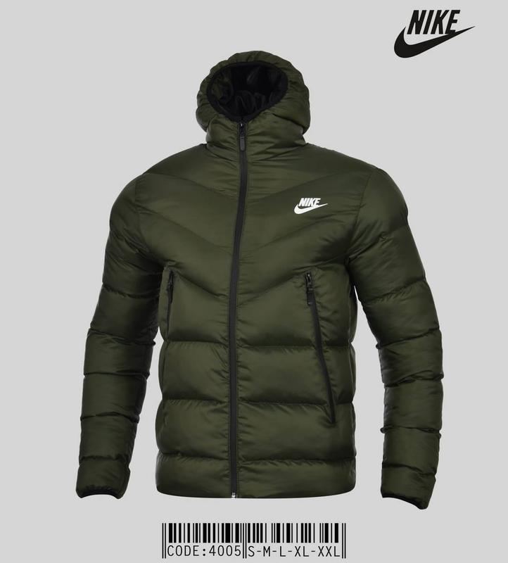 Мужская зимняя куртка nike зеленая хаки теплая пуховик найк зима — цена ...