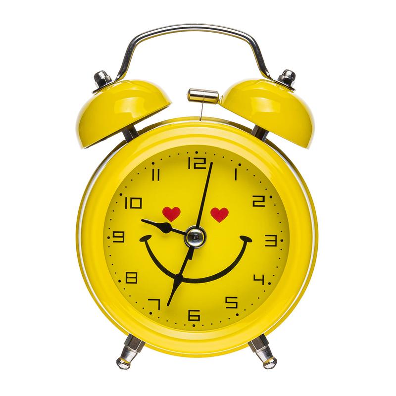 Годинник - будильник дзвіночок 3010 жовтий смайлик — ціна 223 грн у ...