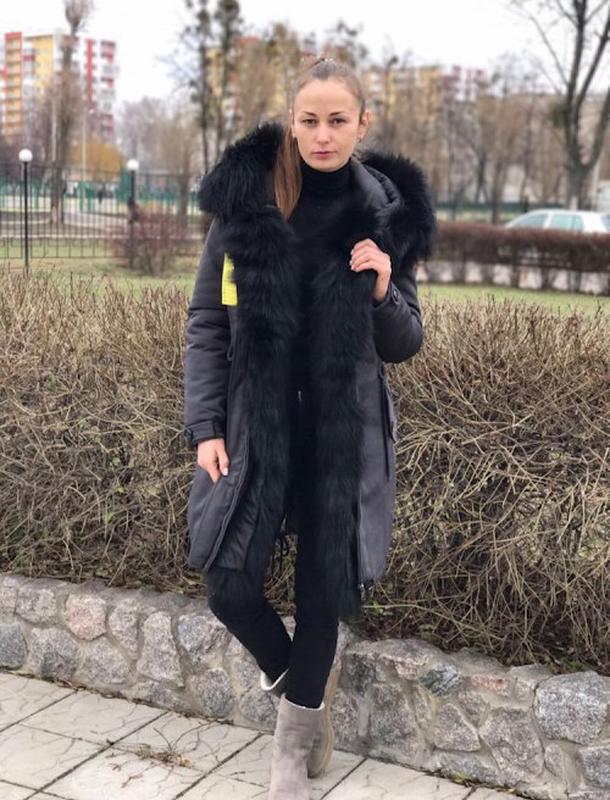 Парка с черным мехом