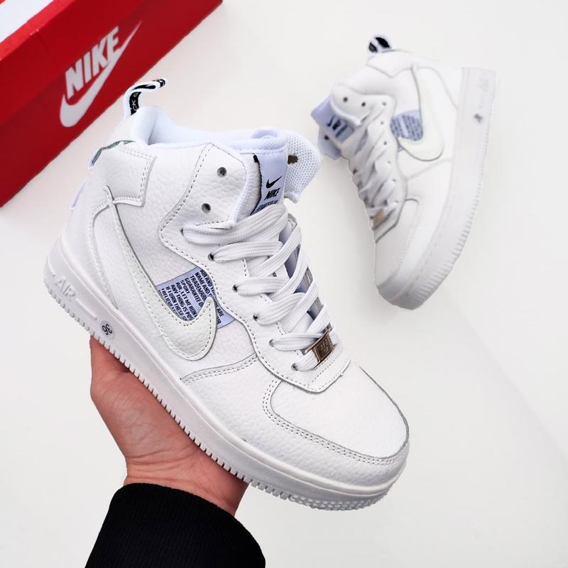 Жіночі зимові кросівки nike air force 1 mid white зима женские зимние ...