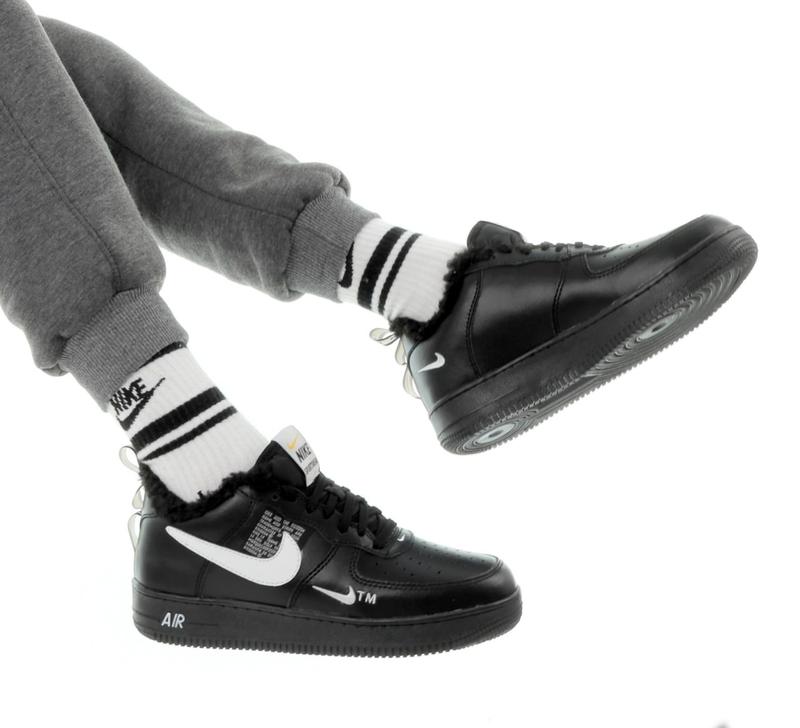 Кросівки зимні найк форс nike air force 1 low winter black, кроссовки ...