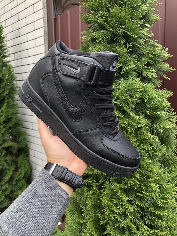 Мужские высокие кожаные кроссовки с мехом nike air force #найк — ціна ...