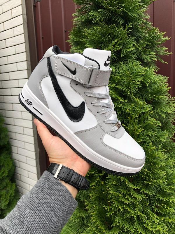 Мужские высокие кожаные кроссовки с мехом nike air force #найк — цена ...