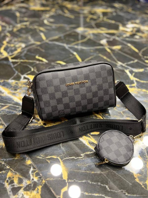 Сумка черная в клетку женская в стиле louis vuitton 2в1 клатч сумка луи ...