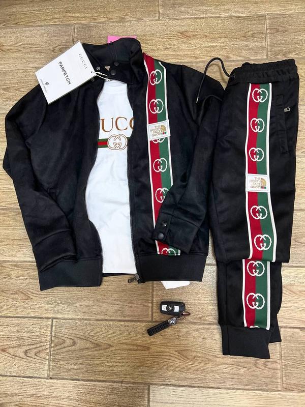 Мужской спортивный костюм gucci чёрный / спортивные штаны гуччи ...