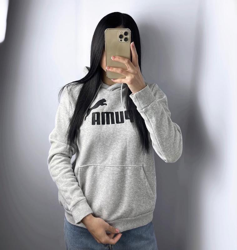 Худі puma сіра кофта пума толстовка з капюшоном світшот оригінал — ціна ...