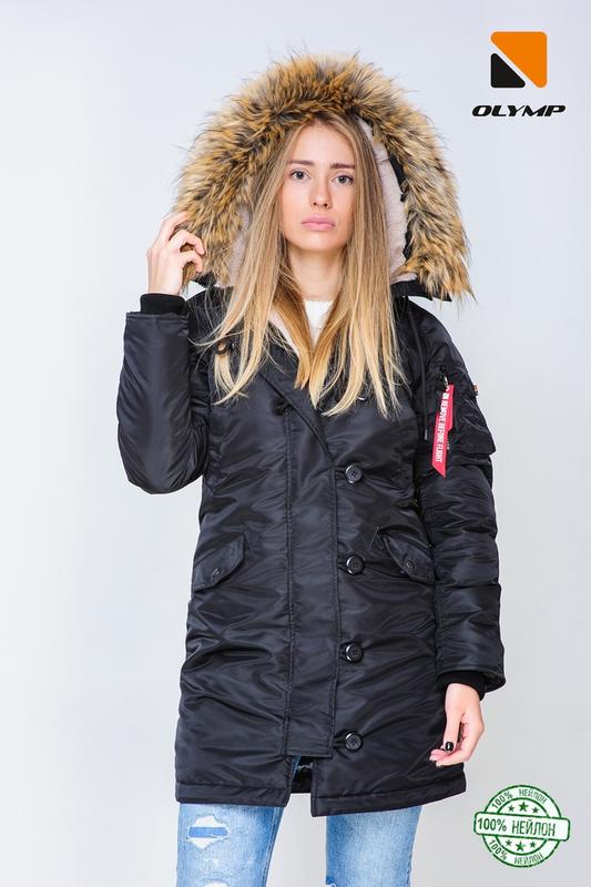 Аляски куртки женские зимние фото Жіноча аляска olymp n-3b slim fit, color: black 100% нейлон - цена 2690 грн в ка