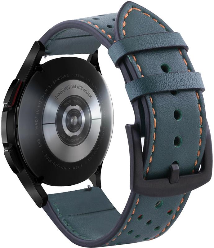 Кожаный ремешок classico для galaxy watch 4 classic 46mm (cамсунг ...