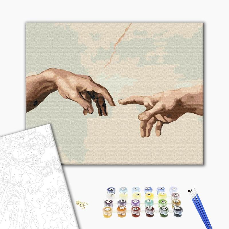 Картина по номерам 40х50 на деревянном подрамнике \"создание адама ...