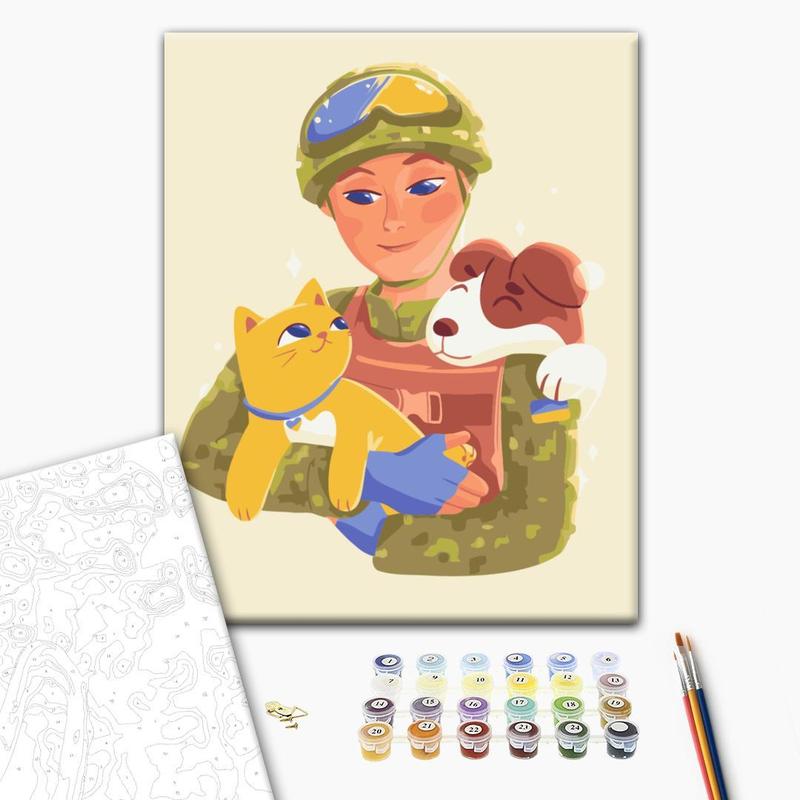 Картина по номерам 40х50 на деревянном подрамнике "в надежных руках ...