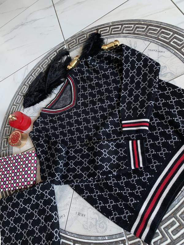 Теплий жіночий костюм, в’язаний костюм, принт gucci. — ціна 850 грн у ...