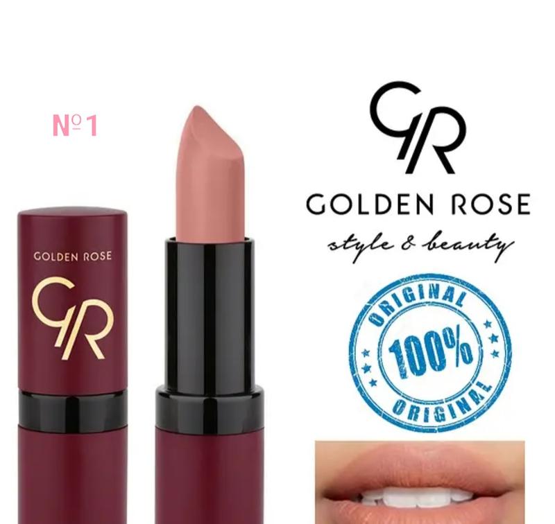 Губна помада golden rose №1 velvet matte голден роуз матова вельвет ...