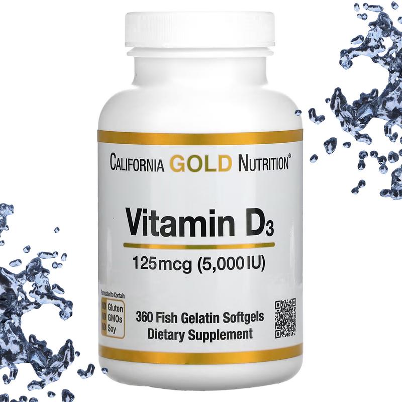 Вітамін д3 california gold nutrition vitamin d3 125 мкг (5.000 iu) 360 ...