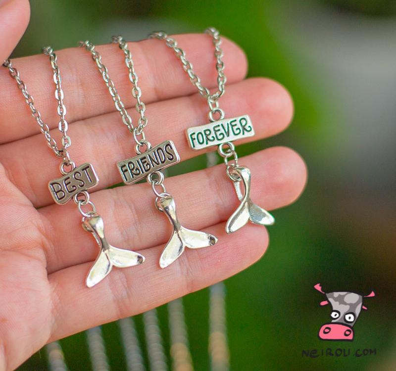 Кулон для трьох друзів "best friends forever. хвіст кита. ціна за набір ...
