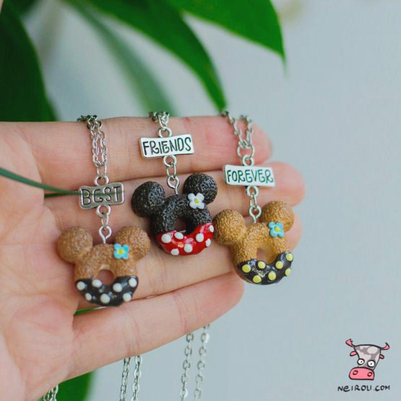 Кулон для троих друзей "best friends forever. пончики ушки микки ...