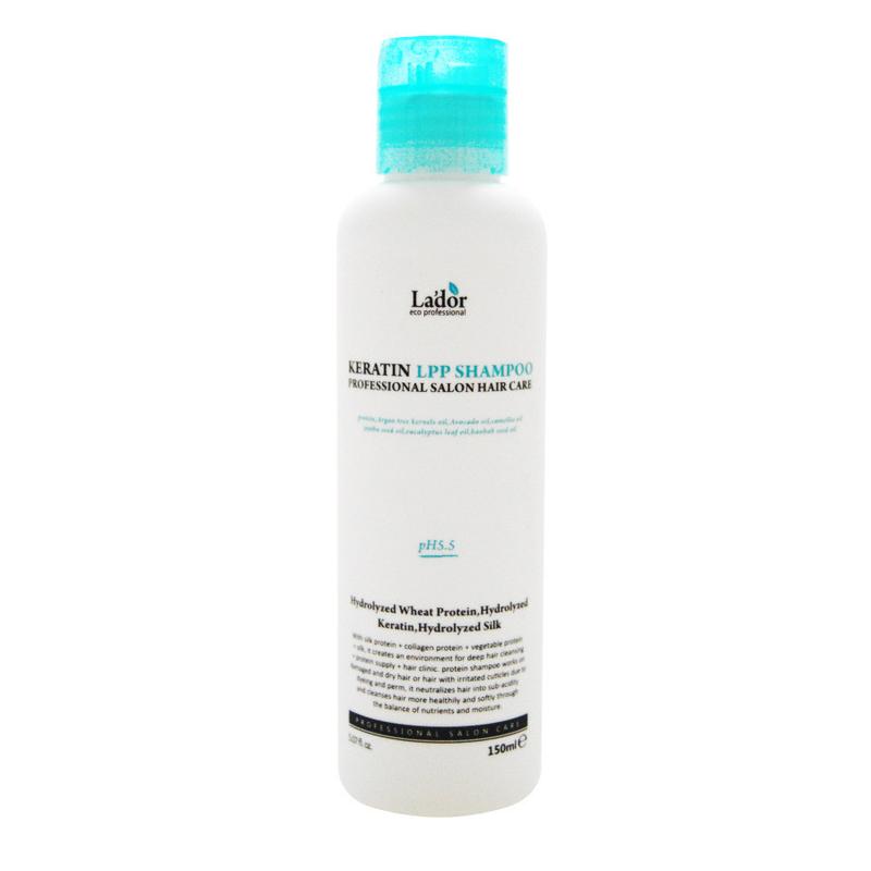 Профессиональный кератиновый безсульфатный шампунь lador keratin lpp ...