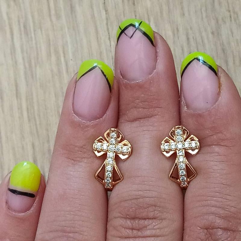 Сережки хрестики медичне золото мед золото — ціна 199 грн у каталозі ...