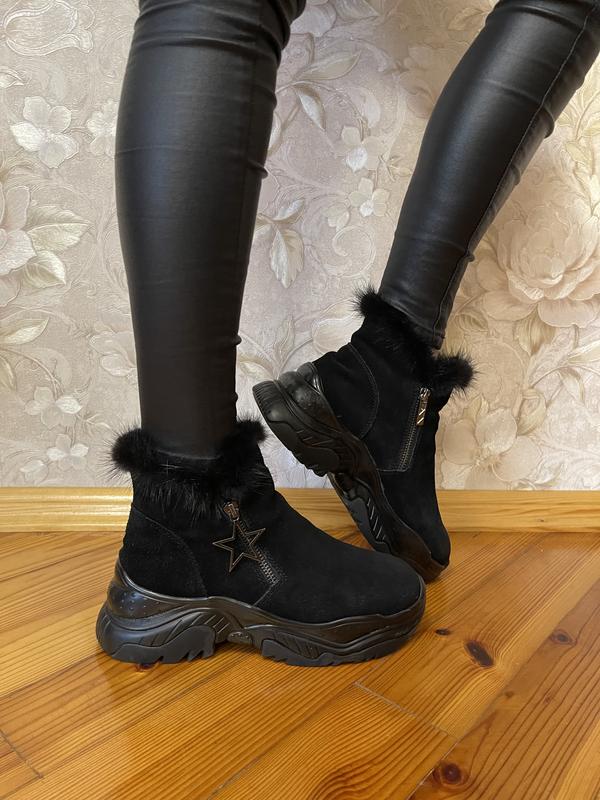 Замшеві зимові ботінки — ціна 720 грн у каталозі Черевики Купити жіночі ...