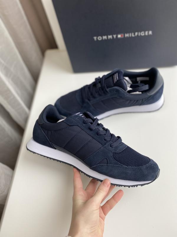 Кроссовки tommy hilfiger runner lo stripe mix fm0fm04023 оригинал синие ...
