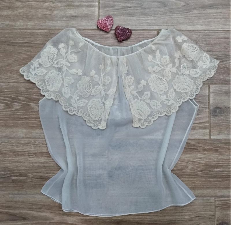 Роскошная блуза из шифона с большим декоративным воротником — цена 500 ...